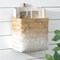 mDesign Woven Ombre Bamboo Hanging Wall Storage Organizer Basket, Natural/White